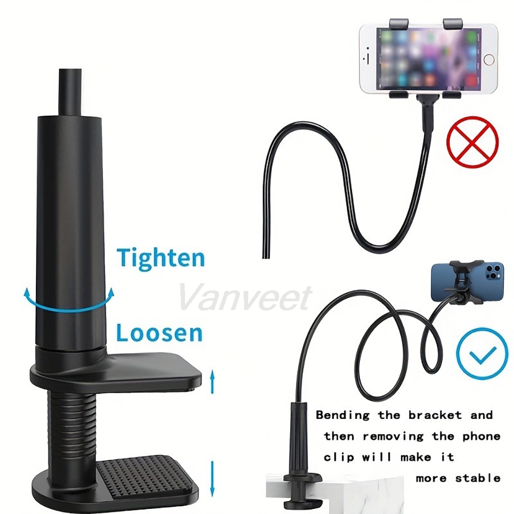 Desk Setup Table - 360° Mobile Phone Holder Stand Clip