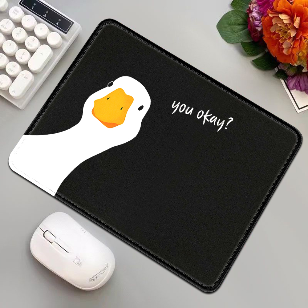 Desk Setup Black - Black Mini Mouse Pad Funny Goose