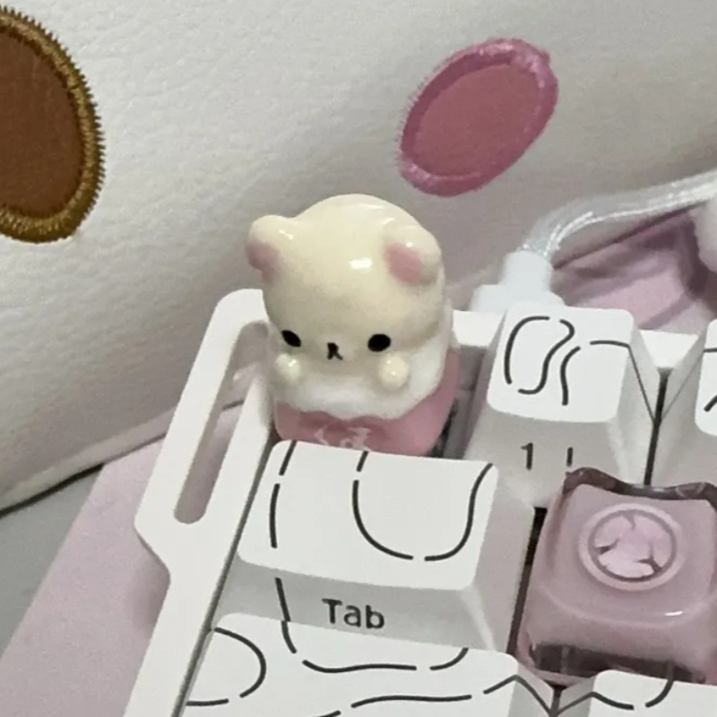 Desk Setup Editing - Kawaii Rilakkuma Keycaps Relax Bear Artisan