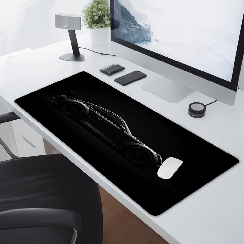 Desk Setup Editing - Sanded Black Gaming Mouse Pad -