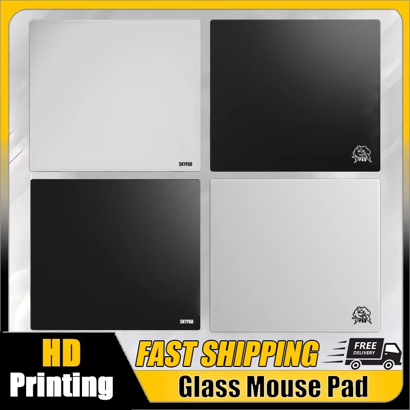 Desk Setup Black - Glass Gaming Mouse Pad Skypad SORA