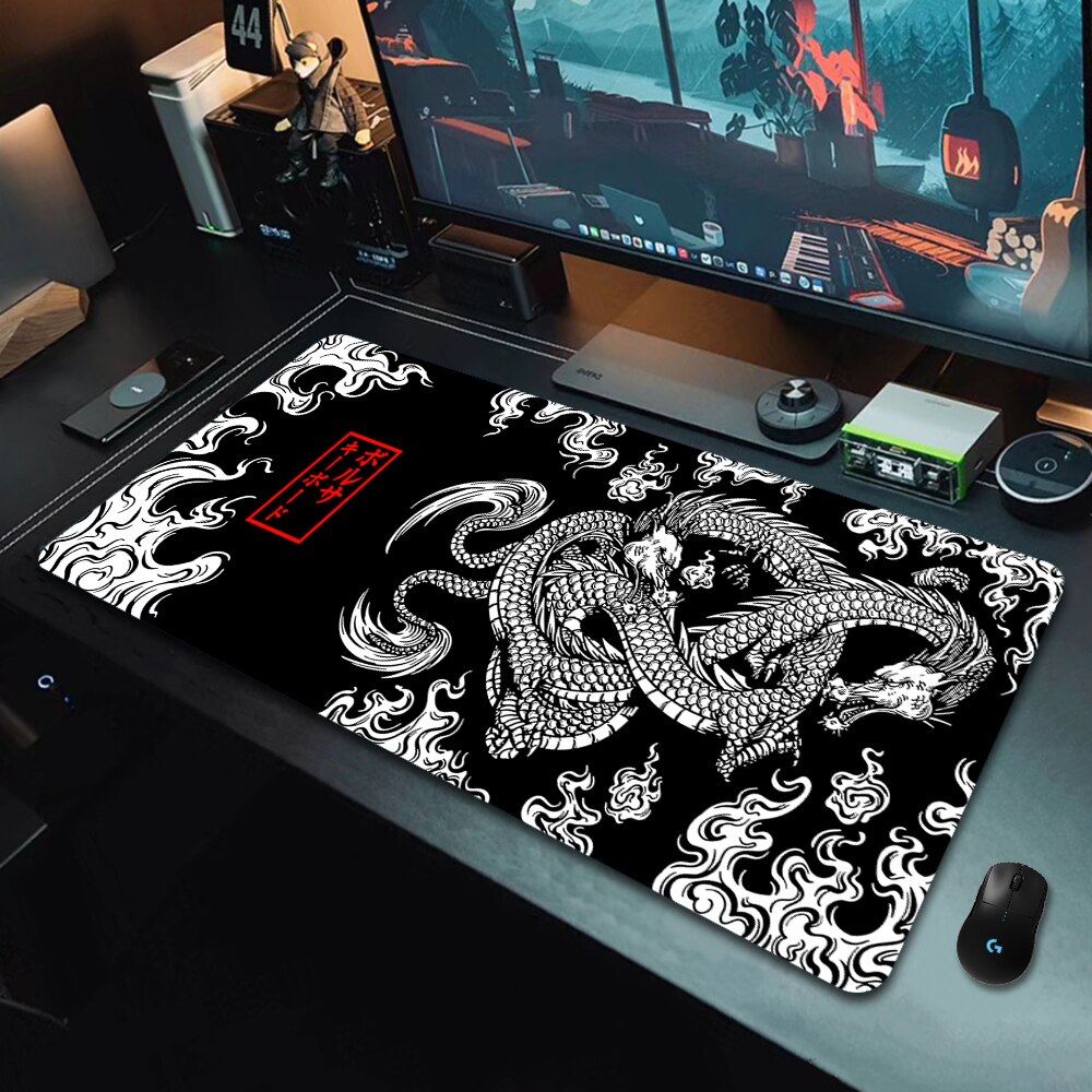 Desk Setup Japan - Japanese Dragon Large Gaming Mousepad XXL