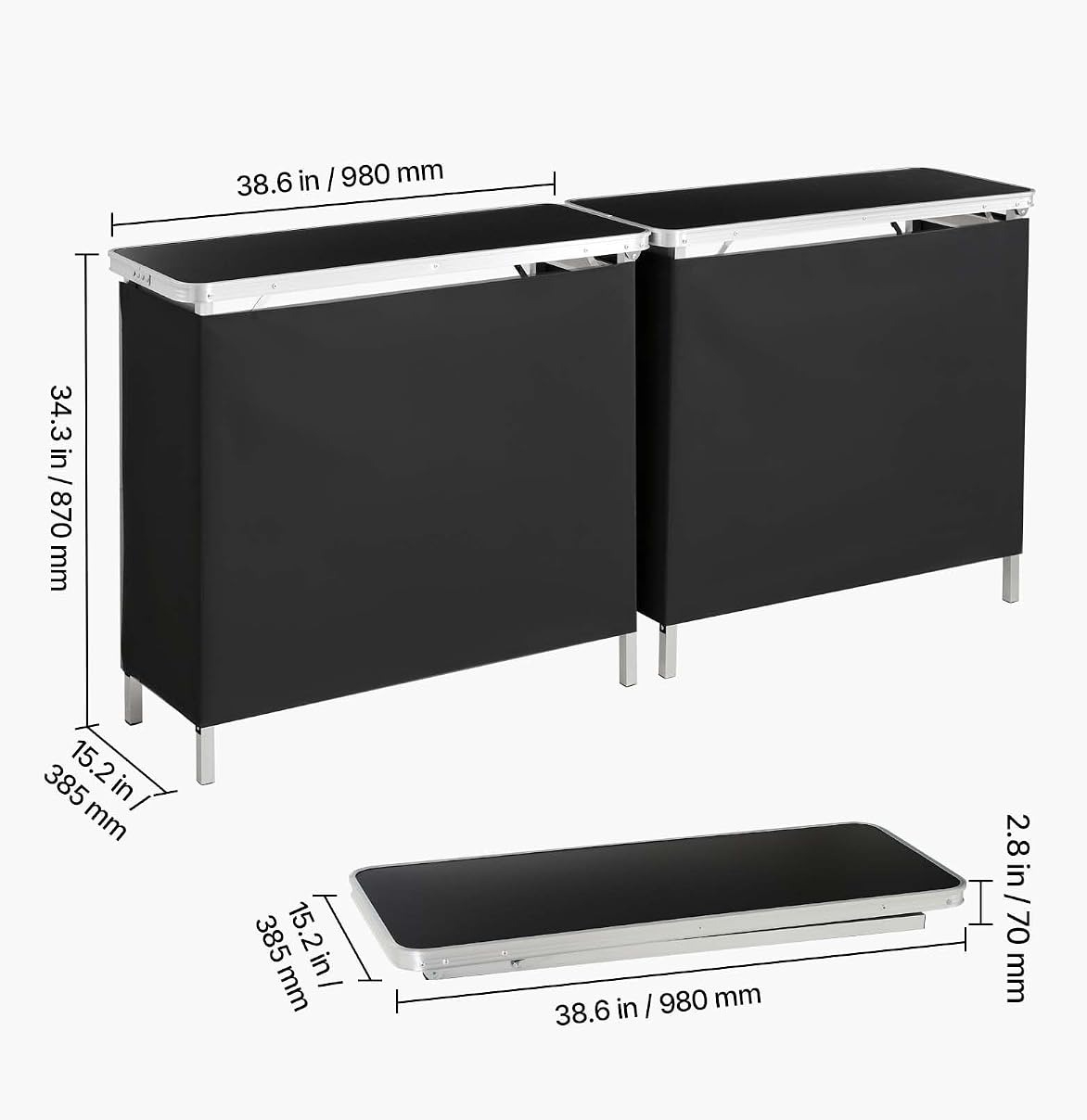 Portable Folding Bar Table Set - Desk Setup Black review and price