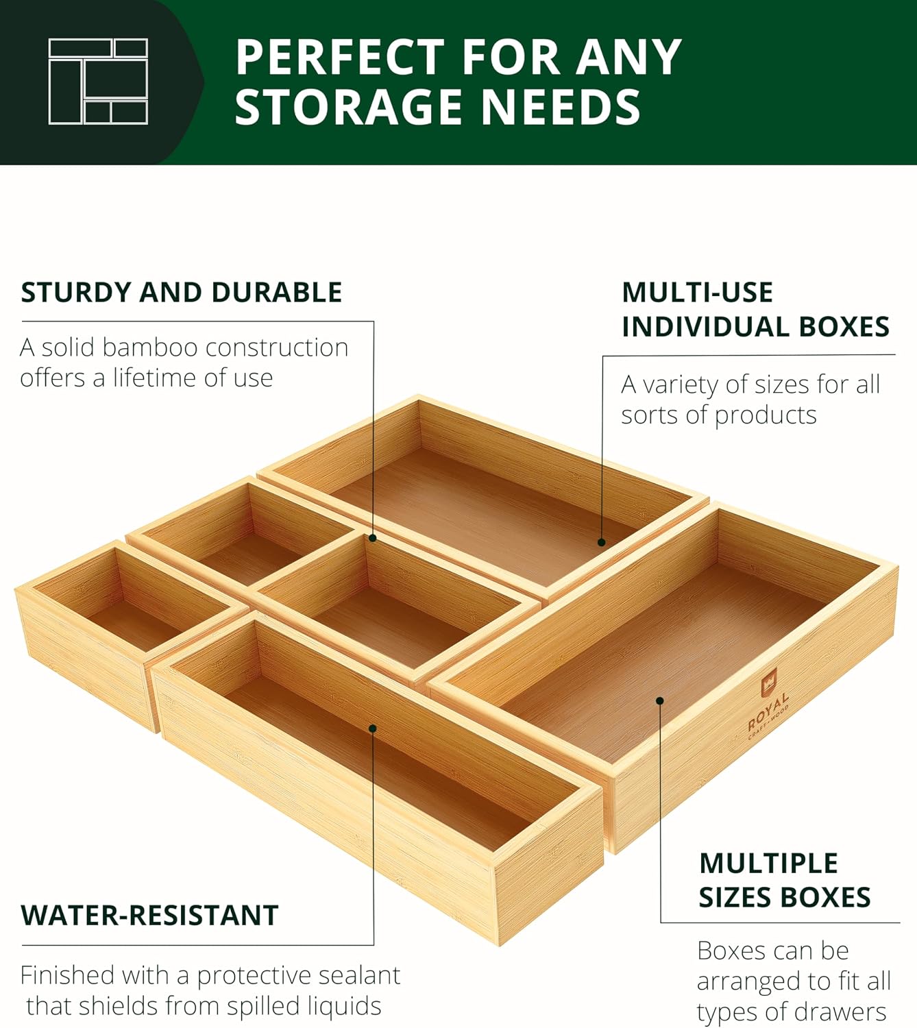 5-Piece Bamboo Drawer Organize - Drawer Organizer Bamboo review and price