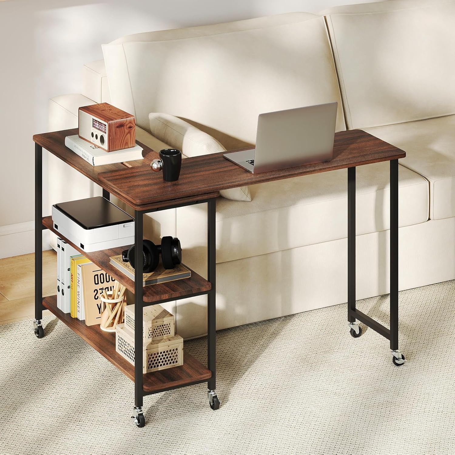 360° Rotating Side Table with  - Desk Setup Laptop review and price