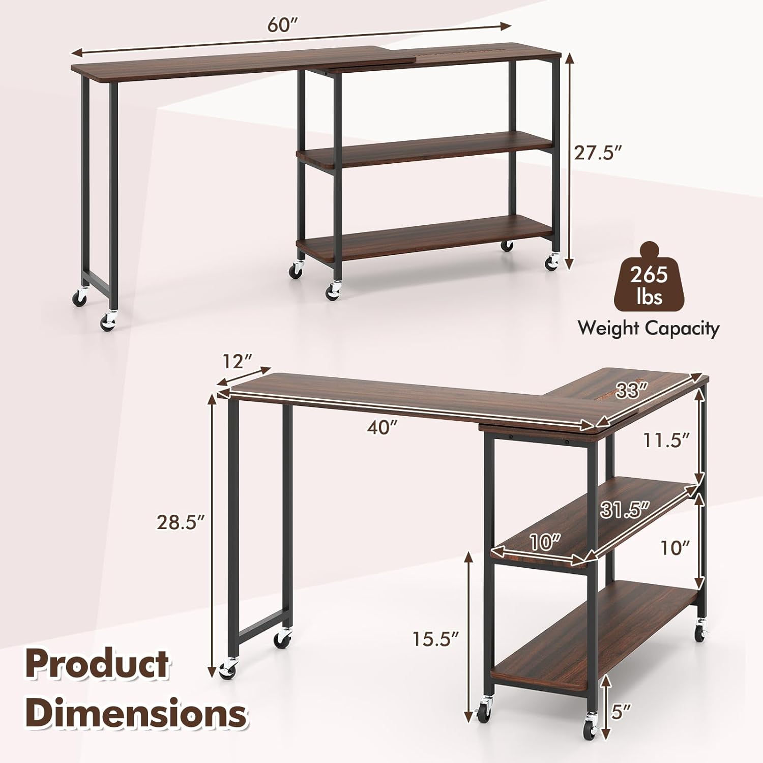360° Rotating Side Table with  - Desk Setup Laptop review and price