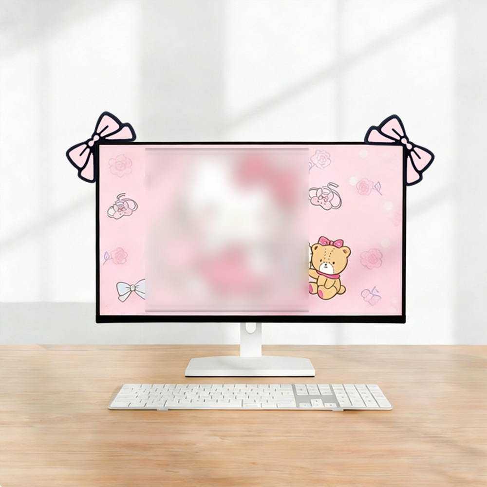 Cute Pink Bow Monitor Decor Ka - Desk Setup Monitor And Laptop review and price