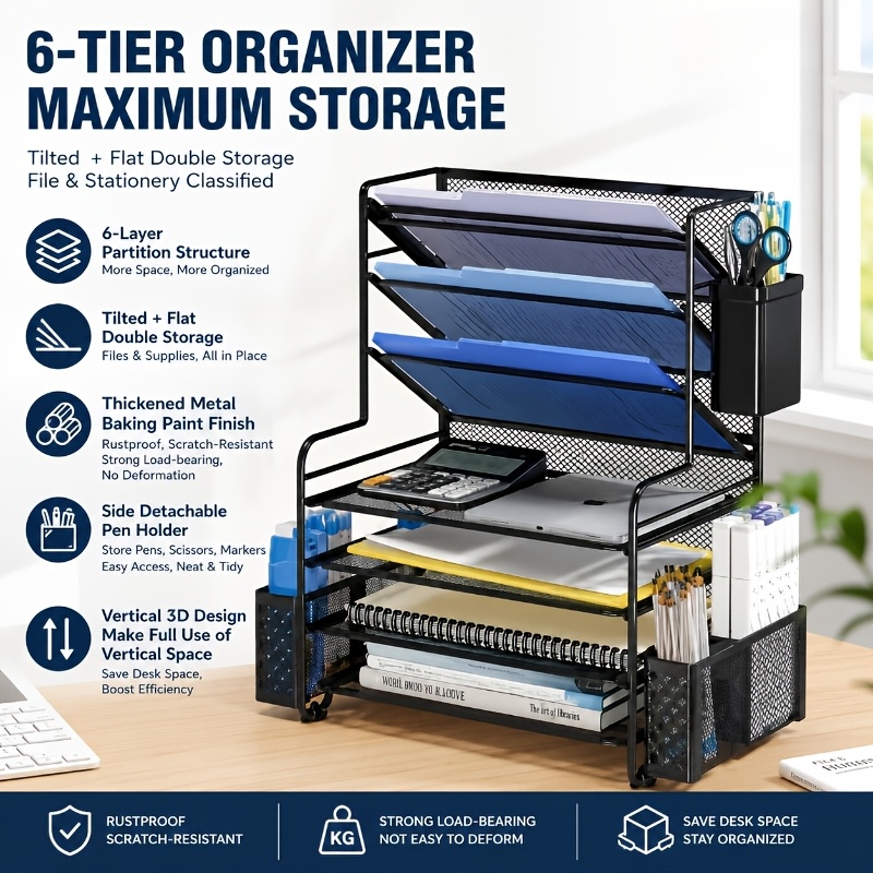 Desk Organizer Storage Contain - Desk Setup Black review and price