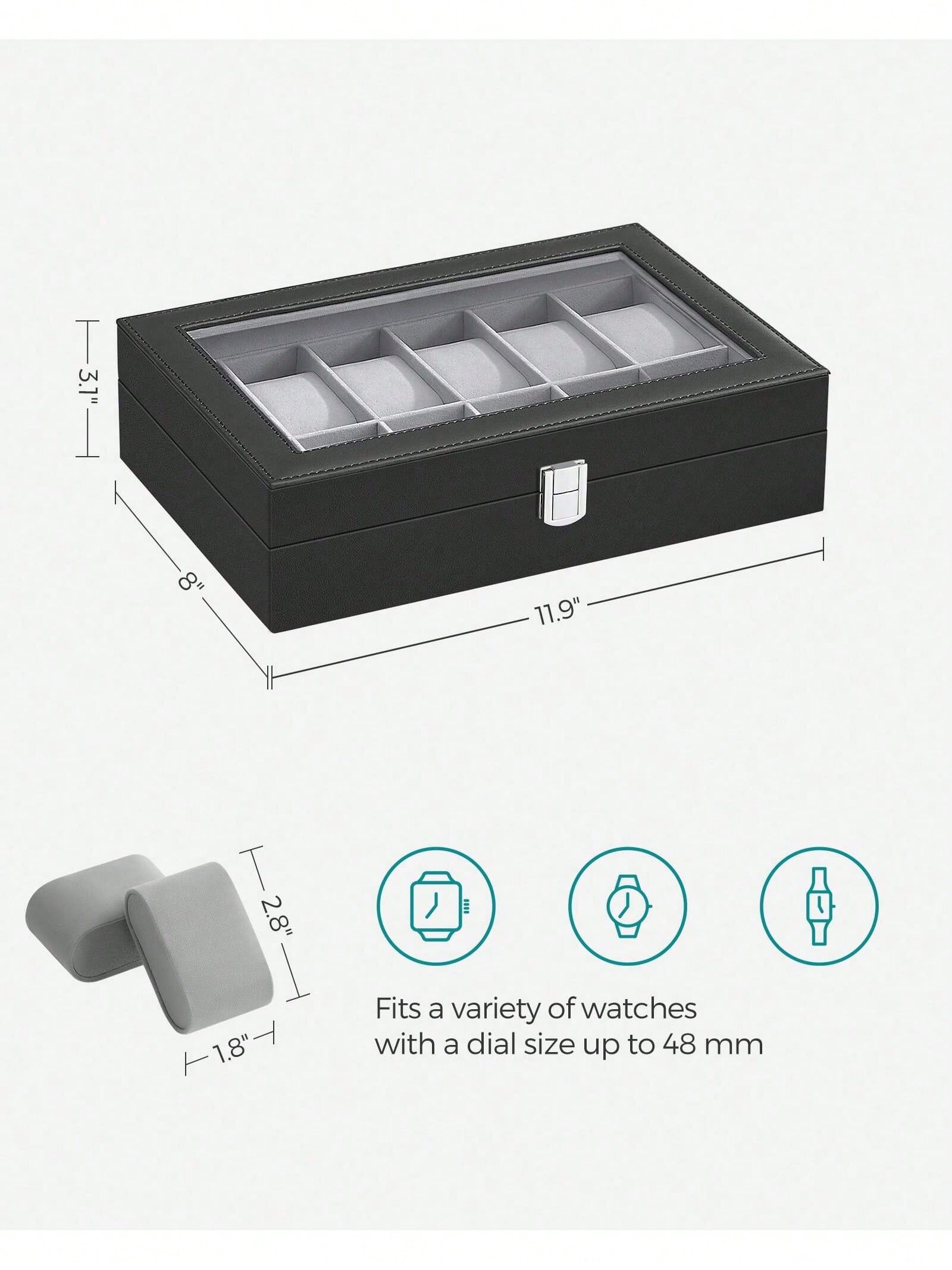 12-Slot Lockable Watch Box wit - Cable Box Organizer review and price