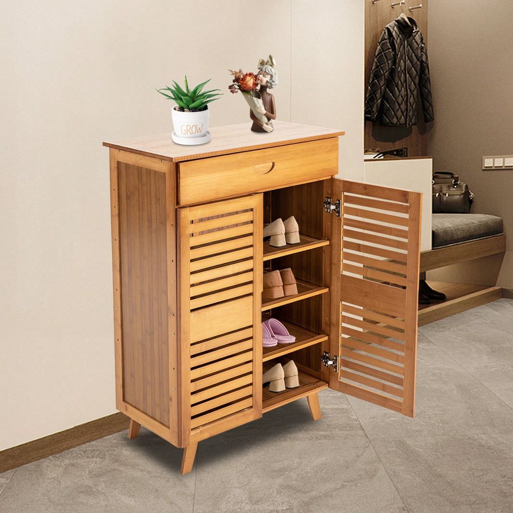 Bamboo Shoe Cabinet With 2 Doo - Drawer Organizer Bamboo review and price