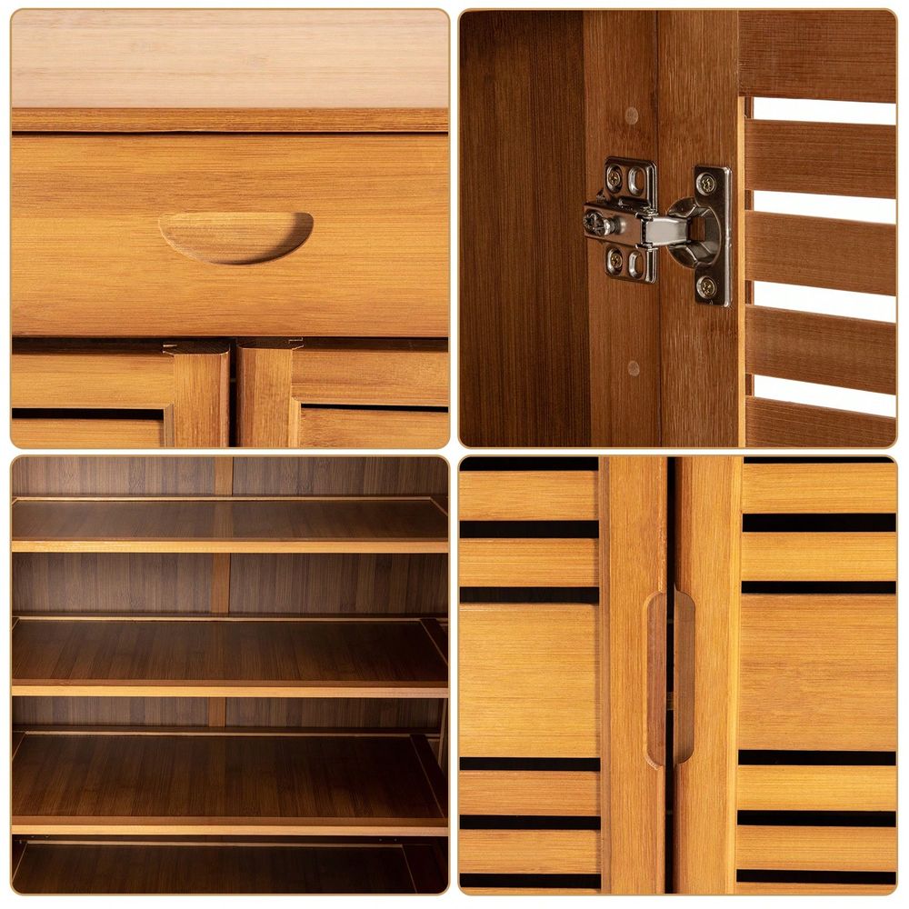 Bamboo Shoe Cabinet With 2 Doo - Drawer Organizer Bamboo review and price