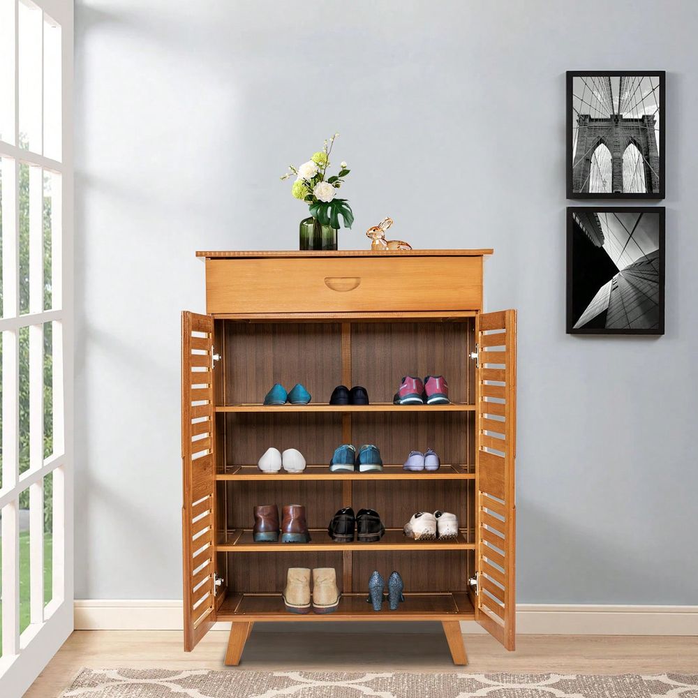 Bamboo Shoe Cabinet With 2 Doo - Drawer Organizer Bamboo review and price