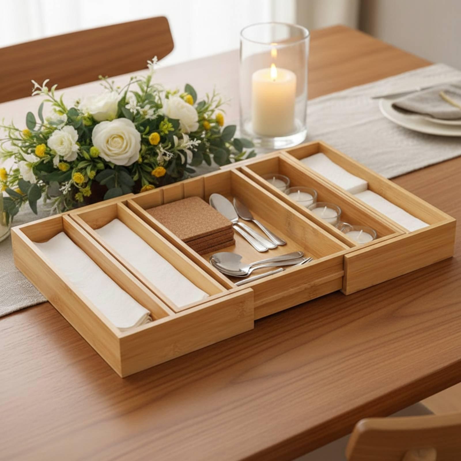 Adjustable Bamboo Utensil Draw - Drawer Organizer Bamboo review and price