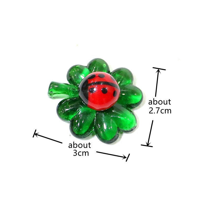 5pcs Green Mini Glass Four-Lea - Desk Setup Plants review and price