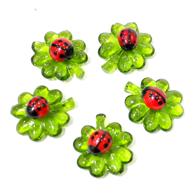 5pcs Green Mini Glass Four-Lea - Desk Setup Plants review and price