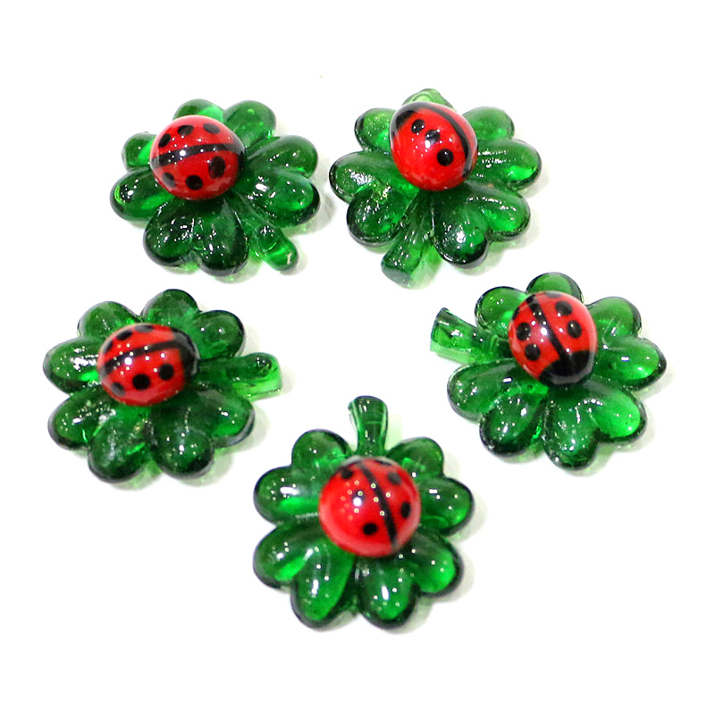 5pcs Green Mini Glass Four-Lea - Desk Setup Plants review and price