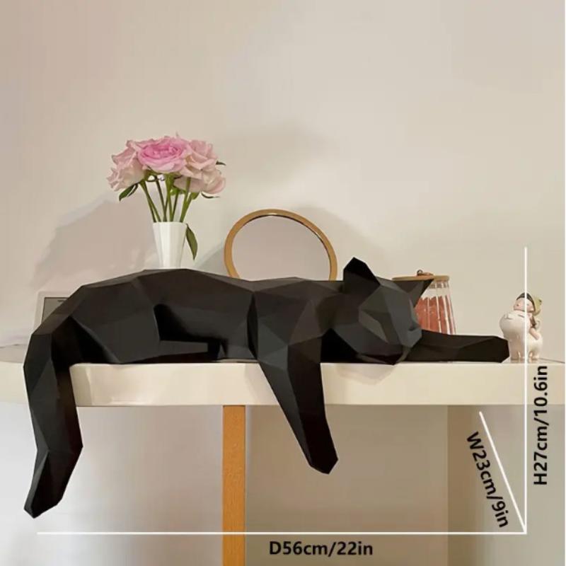 Black White Cat Statue - Geome - Desk Setup Black review and price