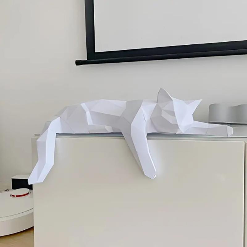 Black White Cat Statue - Geome - Desk Setup Black review and price