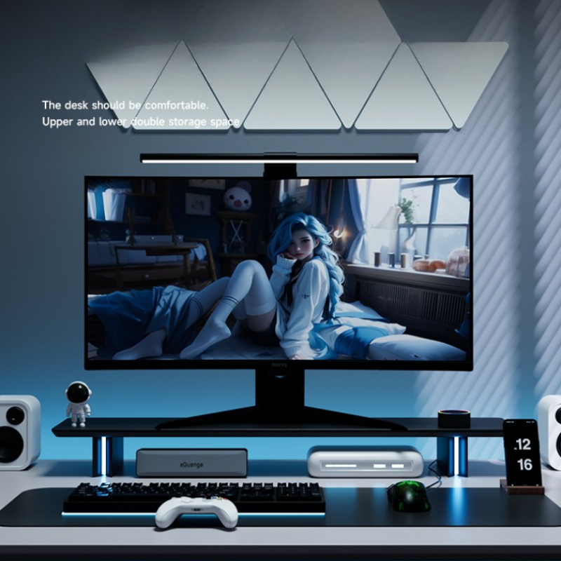 RGB Monitor Stand Ergonomic Co - Desk Setup Monitor And Laptop review and price