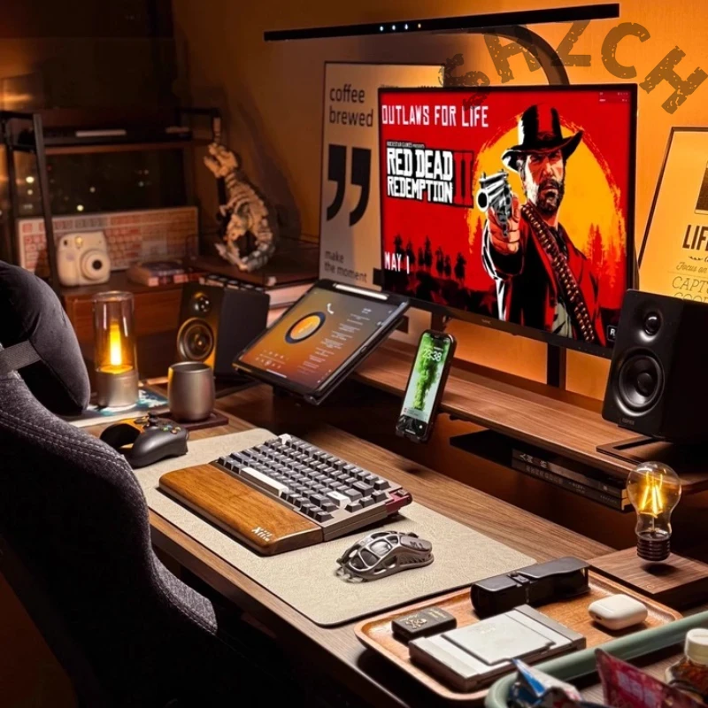 Modular Walnut Monitor Stand f - Desk Setup Monitor And Laptop review and price