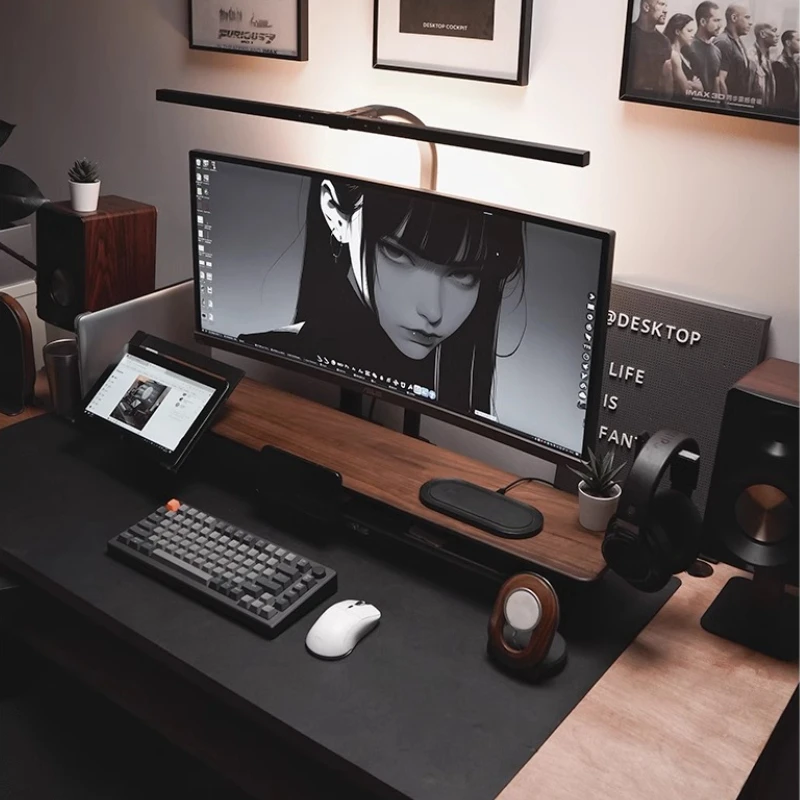 Modular Walnut Monitor Stand f - Desk Setup Monitor And Laptop review and price