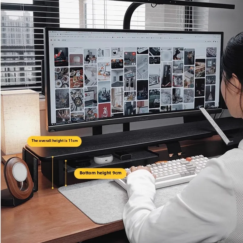 Modular Walnut Monitor Stand f - Desk Setup Monitor And Laptop review and price