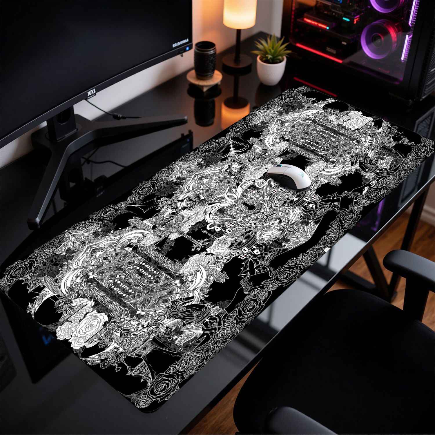 Divine Realm Gothic Building M - Desk Setup Black review and price