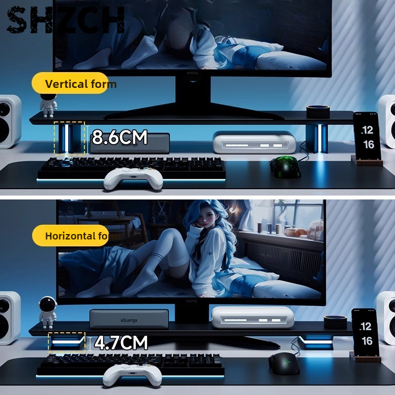 RGB Monitor Stand Ergonomic Co - Desk Setup Monitor And Laptop review and price