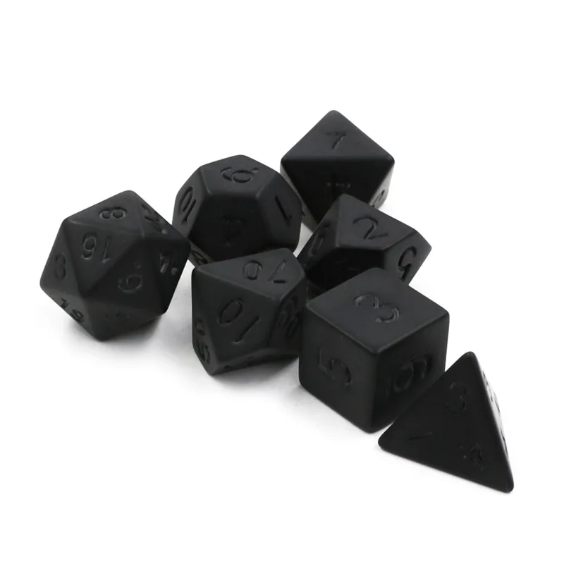 7pcs/lot Matte Black Dice Set  - Desk Setup Black review and price