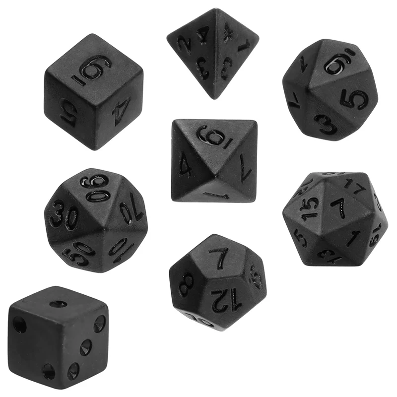 7pcs/lot Matte Black Dice Set  - Desk Setup Black review and price
