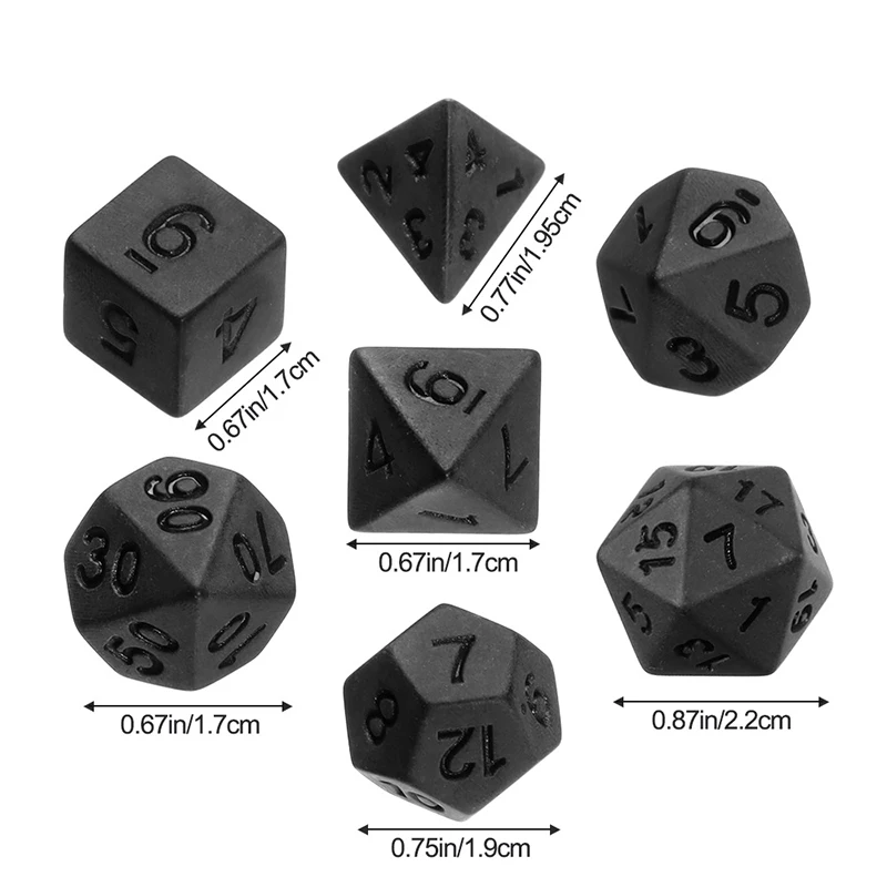 7pcs/lot Matte Black Dice Set  - Desk Setup Black review and price
