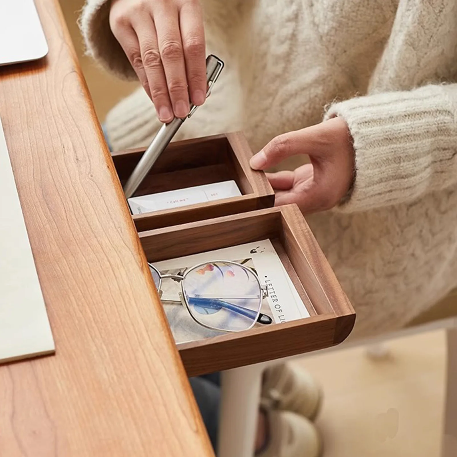 Storage Box Bamboo Under Desk  - Drawer Organizer Bamboo review and price