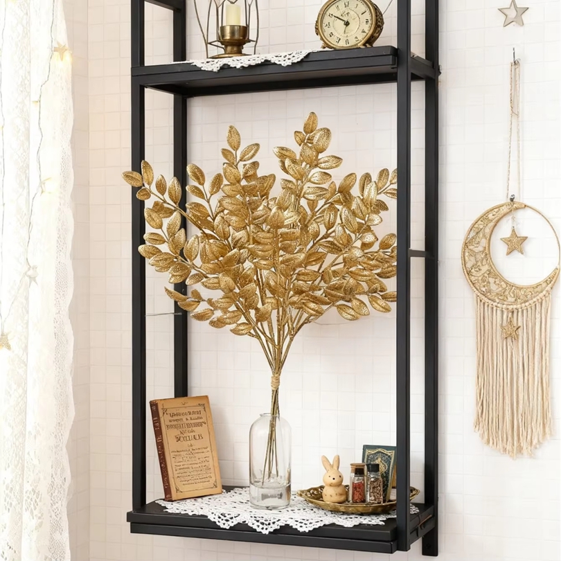 10Pcs Artificial Plants Golden - Desk Setup Plants review and price