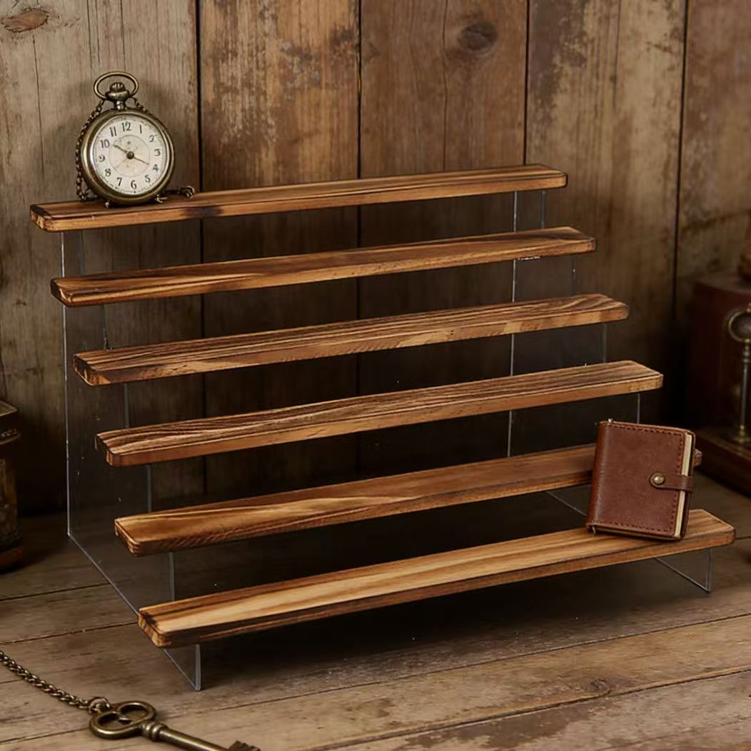 Charred Wooden Step Display St - Desk Setup Shelves review and price