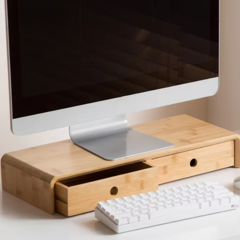 Bamboo Laptop Monitor Riser Ec - Desk Setup Monitor And Laptop review and price
