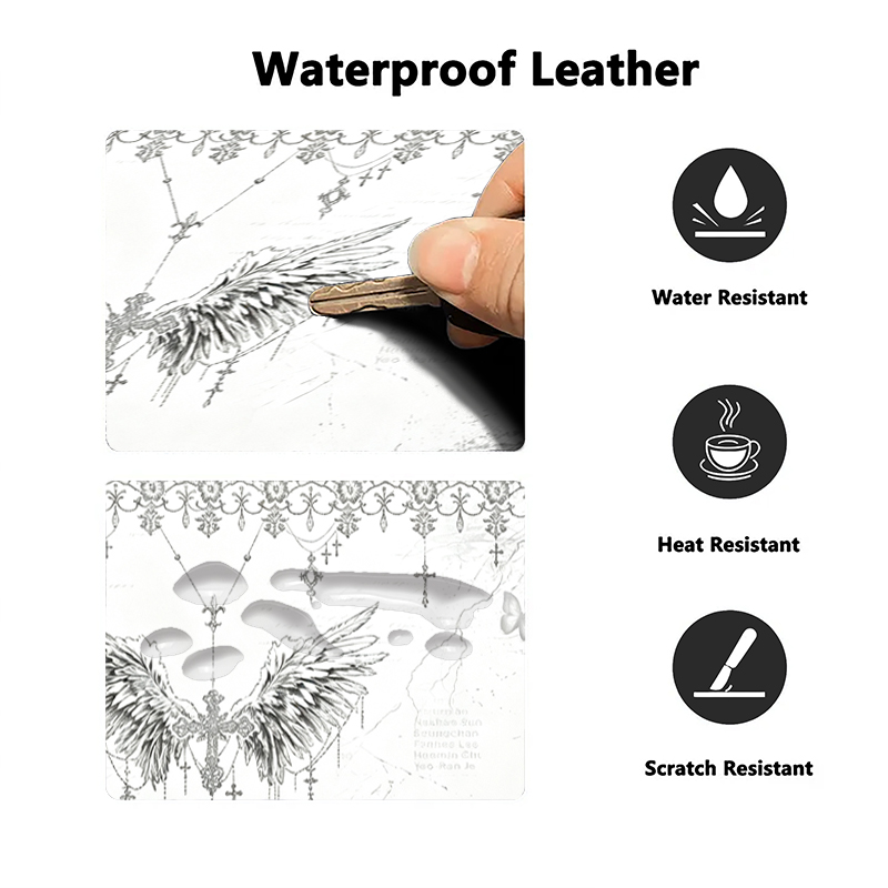 Leather Mousepad Black White A - Desk Setup Black review and price