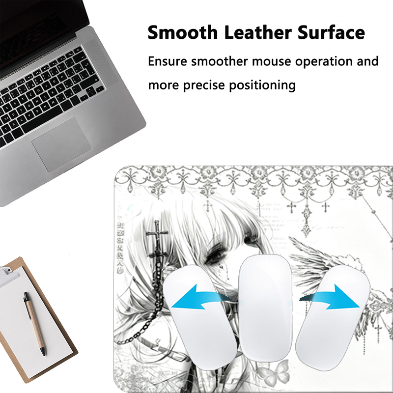 Leather Mousepad Black White A - Desk Setup Black review and price
