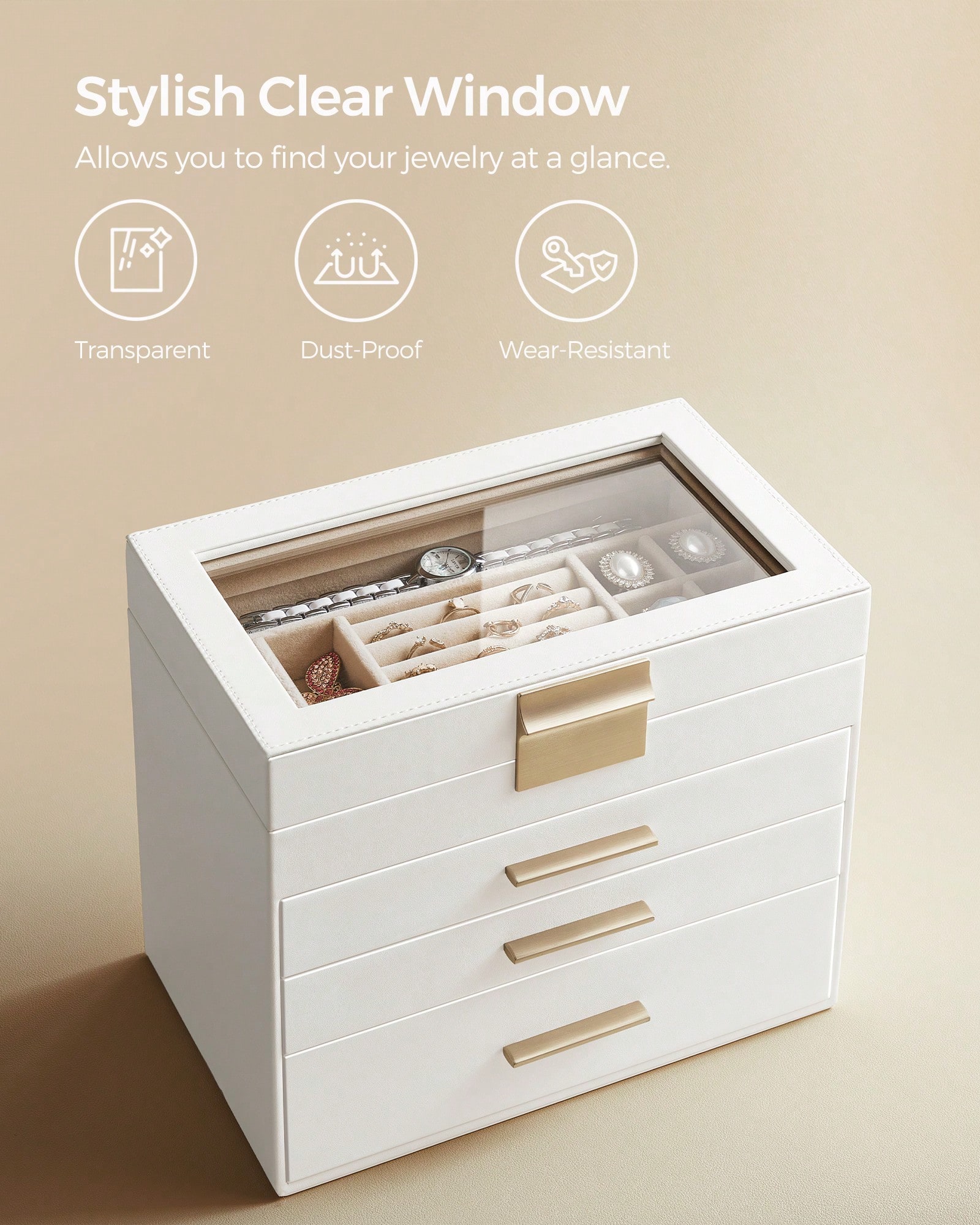 Upgraded 4-Layer Jewelry Stora - Drawer Organizer Bamboo review and price