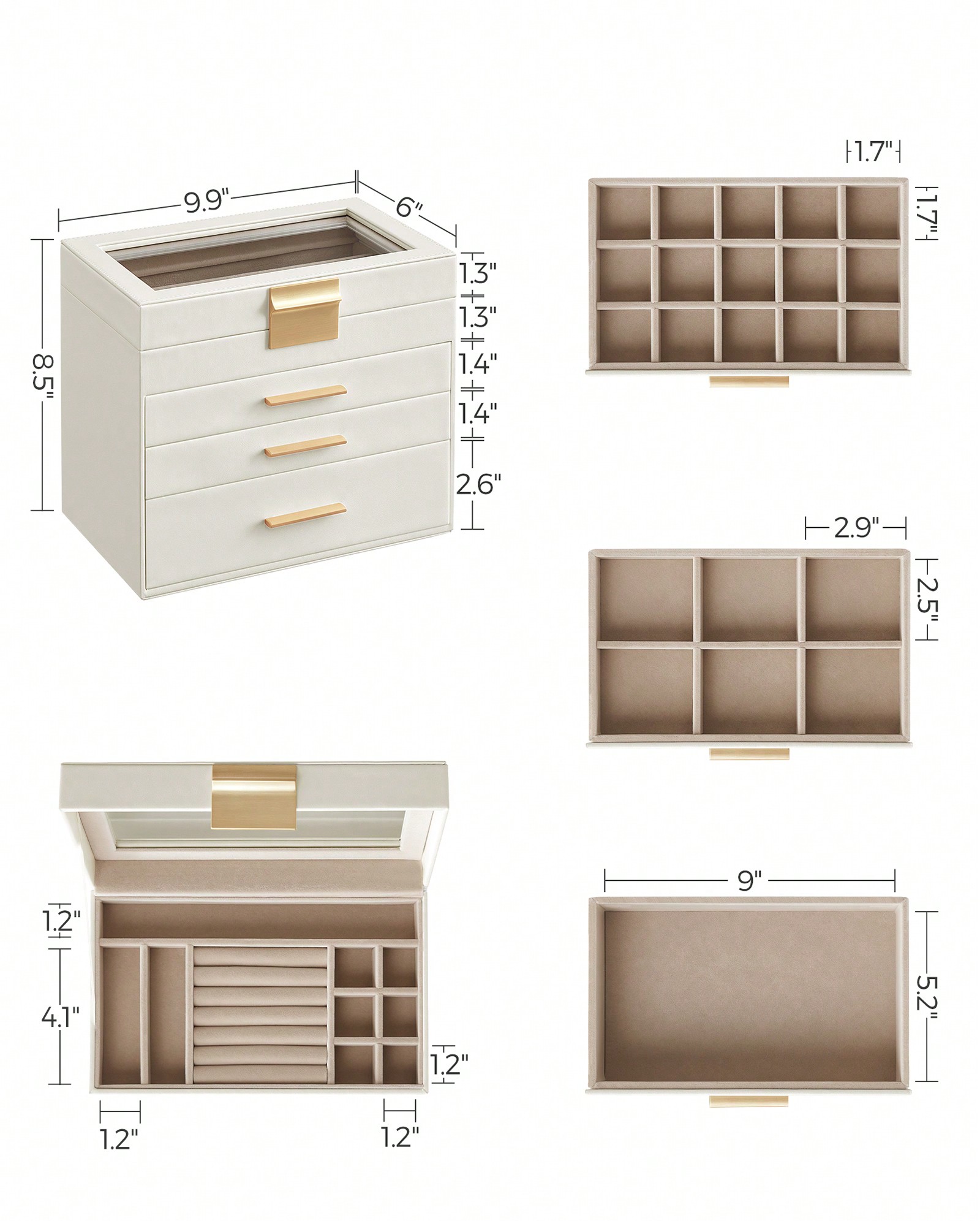 Upgraded 4-Layer Jewelry Stora - Drawer Organizer Bamboo review and price