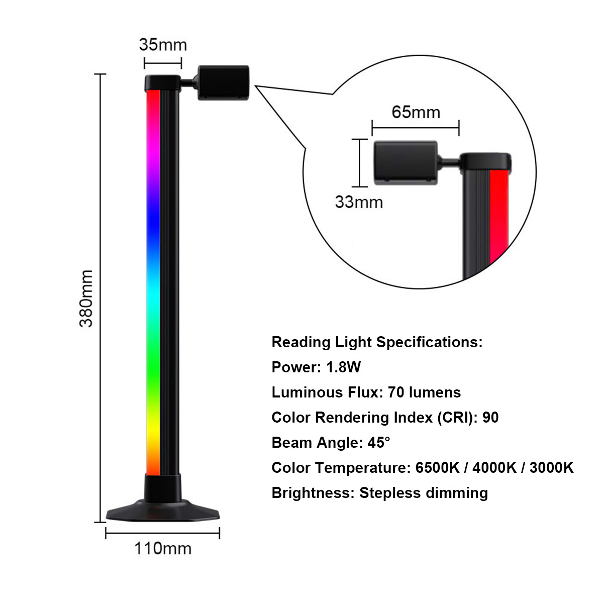 Smart Light Bar LED RGB Music  - Desk Setup Black review and price