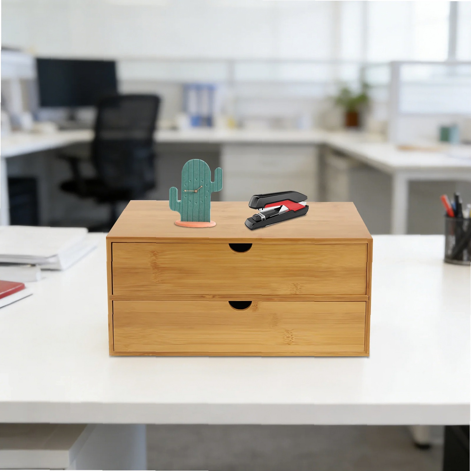 Desk Organizer, 2-Drawer Offic - Drawer Organizer Bamboo review and price